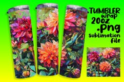 Modern Oil Flower Art Tumbler Wrap Sublimation Product Image 1