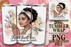 Blissful Dreams 20oz tumbler wrap, Praying Woman Product Image 1