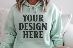 Dark Heather Gildan 18500 Hoodie Sweatshirt Mockup, Unisex H Product Image 1