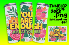 GLAMOROUS 20oz Tumbler Template , Flower Quote Product Image 1
