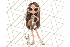 Patriotic Fashion Girl Clipart PNG for 4th of July Product Image 2