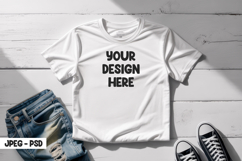 White T-Shirt PSD Mockup with Jeans Product Image 1