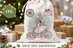 Christmas Tree Santa Sack, Christmas Ballerina Sublimation Product Image 1