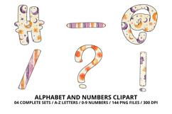 Halloween Alphabet Clipart PNG, watercolor letters doodle Product Image 6