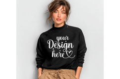 Gildan 18000 Black mockup, Gildan blank mockup Product Image 1