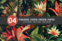 Paradise Floral Digital Paper Product Image 1
