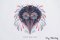 Happy New Year Fireworks Clipart PNG Product Image 1