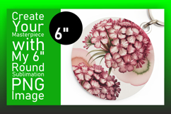 Cute Flamingo with Flowers Round Design PNG Product Image 1