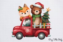 Woodland Christmas Watercolor Clipart PNG Product Image 1