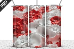 3D Flowers Tumbler Wrap | Sublimation Design | Tumble PNG Product Image 3