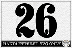 Vintage Number 26 SVG | Antique Postal Cancellation Number Product Image 1