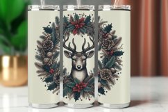 Tumbler Wrap 20 oz - reindeers with wreath Product Image 1