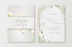 Dulsie &amp; Santiago - Geometric FLoral Wedding Invitation Product Image 1