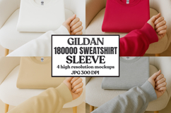 Gildan 180000 Sweatshirt Sleeve Mockups White Product Image 1