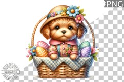 Easter Dog Sublimation - Easter Clipart PNG Design Product Image 1