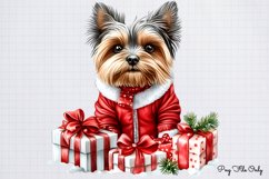 Christmas Yorkshire Terriers Clipart PNG Product Image 1