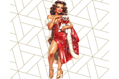 Vintage Glamorous Christmas Party Clipart PNG, Holiday Png Product Image 2