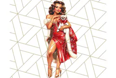 Vintage Glamorous Christmas Party Clipart PNG, Holiday Png Product Image 2