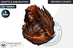 Fantasy Dragon wizard clipart, sorcerer, spellcaster, mage Product Image 1