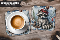 Woodland Animals Square Coaster PNG Bundle, Forest Animals Product Image 16