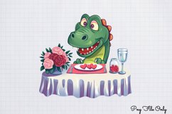 Peeking Dinosaur Valentines Day Clipart PNG Product Image 1