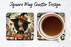 Halloween Witch Mug coaster | Coaster | Sublimation Design Product Image 1