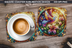 Dove Coaster Sublimation, Easter Coaster PNG Design Product Image 1