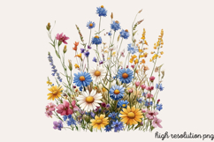 Wildflowers Arrangements Clipart PNG Product Image 1