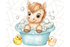 Farm Animal Babies in Bubble Bath PNG, Nursery Clipart Product Image 2