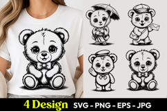 Cute Sitting Panda SVG PNG Product Image 1