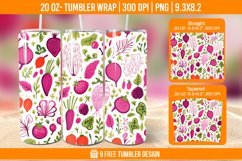 Vegetable Tumbler Wrap Designs, Sublimation Wrap Product Image 1