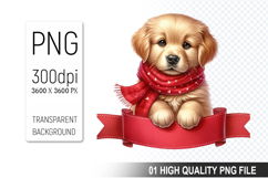 Cute Dog Clipart PNG, Valentine&#039;s Day Animal PNG File Product Image 1