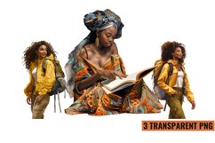 Watercolor Black Women Clipart, PNG Product Image 1