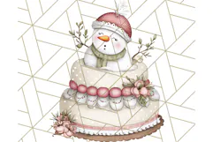 Christmas Cake Clipart PNG, Cottagecore Holiday Desserts Product Image 2