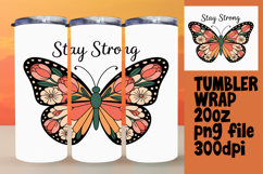 SLEEK PNG Tumbler Design 20oz , Butterfly Product Image 1