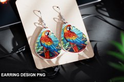 Stained Glass Macaw flowers Earring Design Product Image 1
