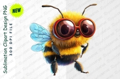 Cartoon Bee Wearing Glasses Clipart Png Product Image 1