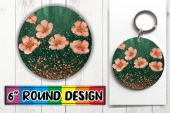 Glittery Blossom Leopard Sublimation : Keychain, Coaster Product Image 1
