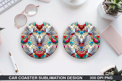 Dove Love Car Coaster Sublimation| Valentine Coaster PNG Product Image 1