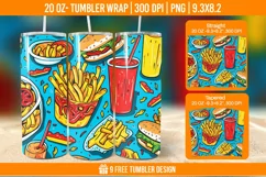 Fast Food Tumbler Wrap Designs, Sublimation Wrap Product Image 1