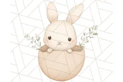 Spring Bunnies PNG Watercolor Bunny Clipart, Pastel Easter Product Image 2