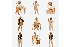 Mahjong Ladies Clipart PNG, Senior Mahjong Women Sublimation Product Image 2