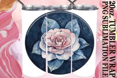 Floral Denim Tumbler Wrap Spring 20oz Product Image 1