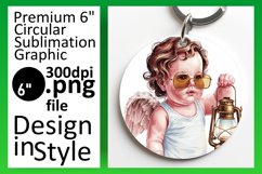 Trendy Circle Design Car Coaster PNG , Cupid Product Image 1