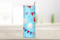 4th Of July Grill Party Seamless Tumbler Wrap - 3D BBQ Product Image 2