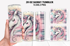 Unicorn Skinny Tumbler 20oz Wrap Design, Animal Tumbler Wrap Product Image 1