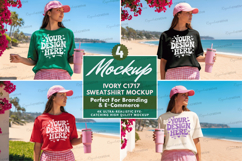 Beach Sweatshirt Mockup Set, Beach Sweatshirt Mockup Set Product Image 1