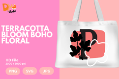Terracotta Bloom Boho Floral Monogram Product Image 1
