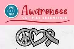 Brain Tumor svg - peace love hope brain tumor awareness svg Product Image 2