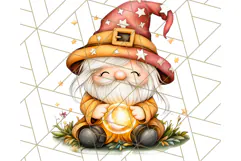 Spooky Cute Halloween Gnome PNG Clipart, Witch Ghost Bat Product Image 2